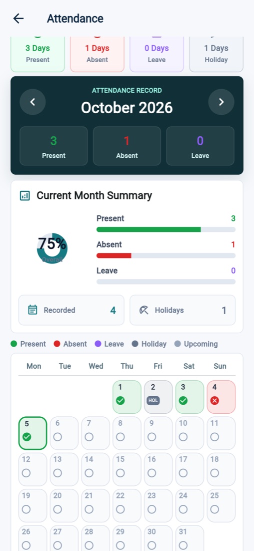 Pedinno Student & Parent app — Monthly summary